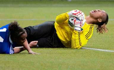 Haiti goalkeeper hospitalized after collision