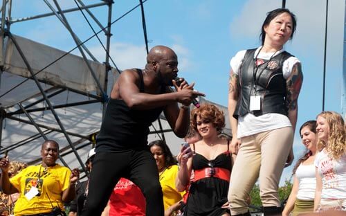 Wyclef Jean shows support at AIDS march