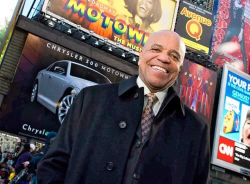 This March 5, 2013 photo shows Motown founder Berry Gordy posing for a portrait in Times Square in New York.