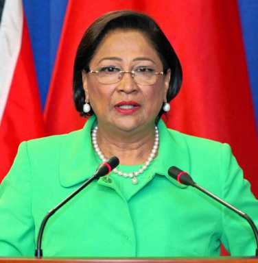 T&T Opposition leader Kamla Persad-Bissessar.