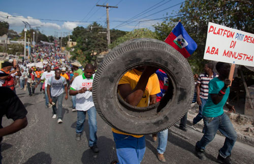 Haiti protesters rally to demand prez departure