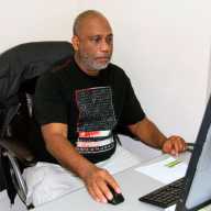 George Crooks in his office at Trelawni Place Seafood Bar & Grill, Brooklyn.|