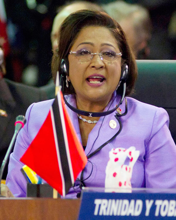 Former Trinidad and Tobago Prime Minister Kamla Persad-Bissessar.