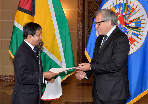 New Guyana envoy presents credentials to OAS chief