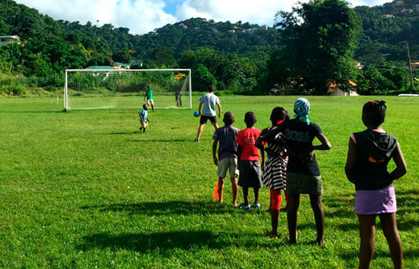 Grenadian kids build confidence with soccer|Grenadian kids build confidence with soccer