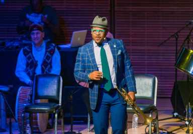 Trinidadian trumpeter perform for city kids|Trinidadian trumpeter perform for city kids