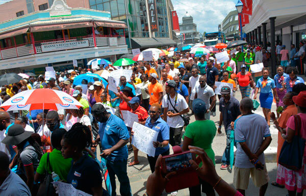 Barbadians march in tax protest