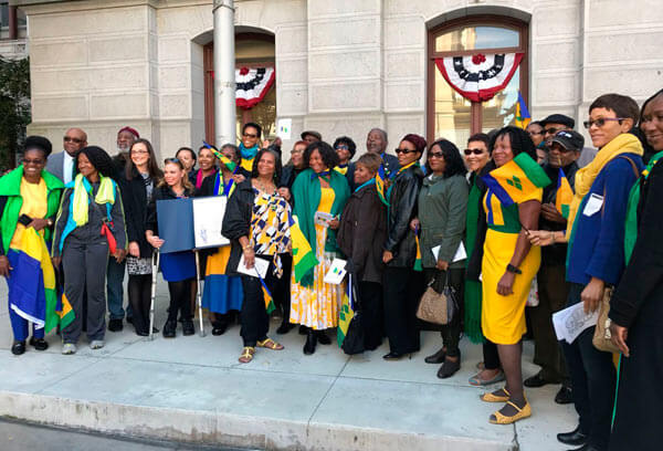 Historic Vincy flag raising at Philadelphia City Hall