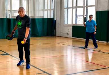 Parks commissioner works on his pickleball skills|Parks commissioner works on his pickleball skills