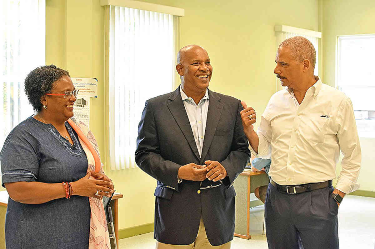 Eric Holder relaxing in Barbados