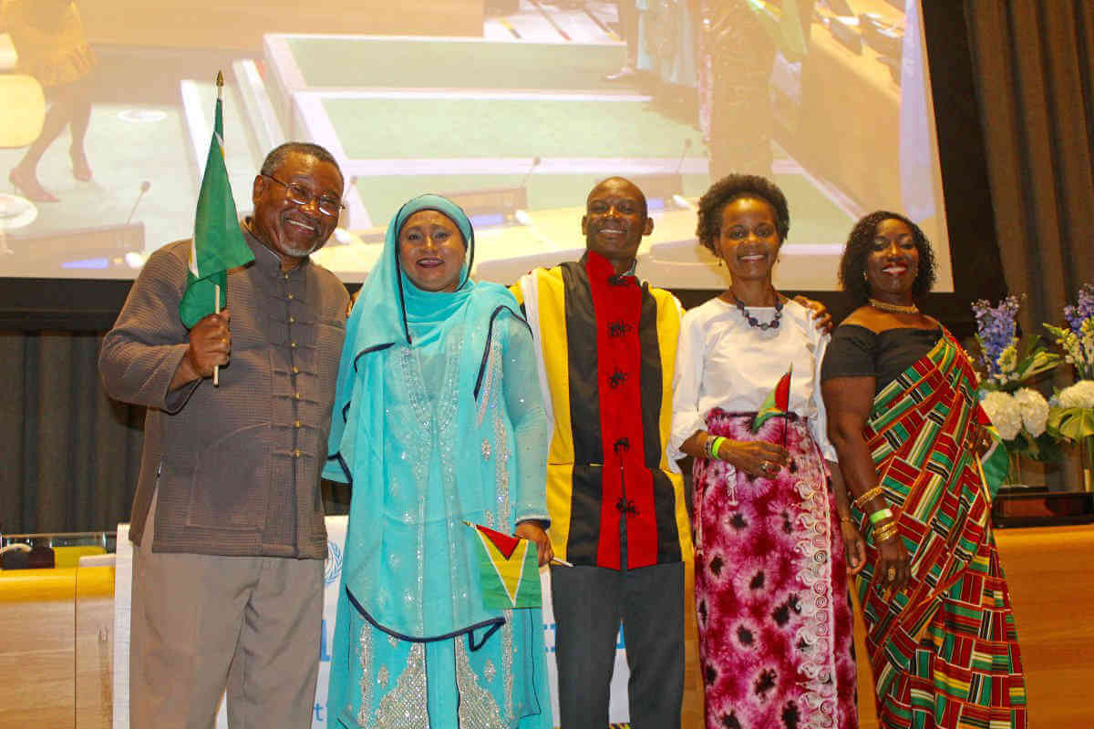 Amb. Ten-Pow leads Guyana contingent in UN Parade of Nations|Amb. Ten-Pow leads Guyana contingent in UN Parade of Nations
