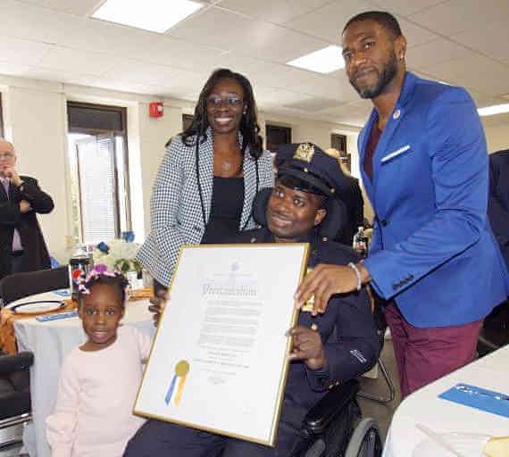 Williams honors injured NYPD detective