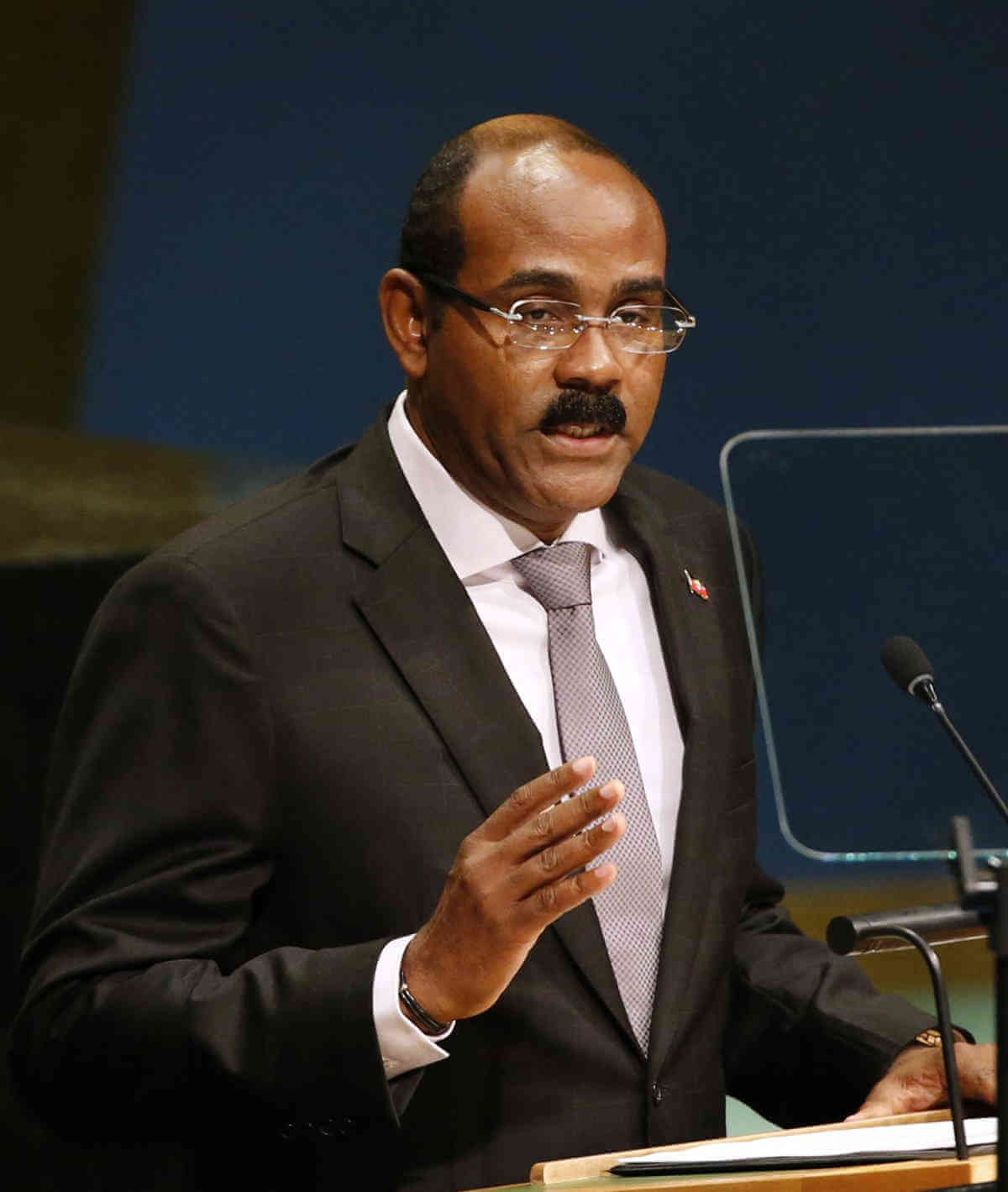 Antigua and Barbuda's Prime Minister Gaston Alphonso Browne.