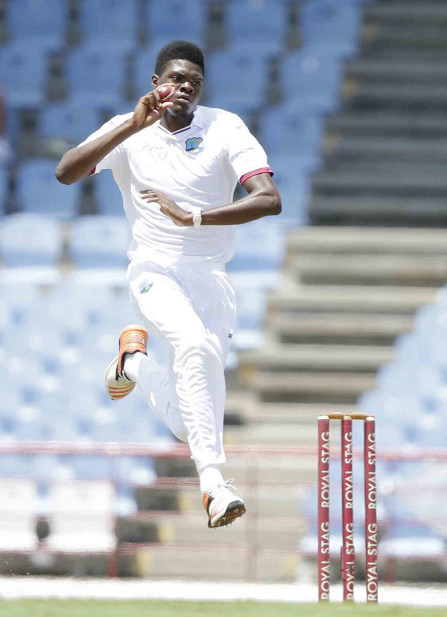 West Indies' Alzarri Joseph during the third Test against England.