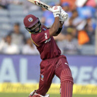 West Indies' Shai Hope bats during the third one-day international cricket match between India and West Indies in Pune,India,Saturday Oct. 27, 2018.