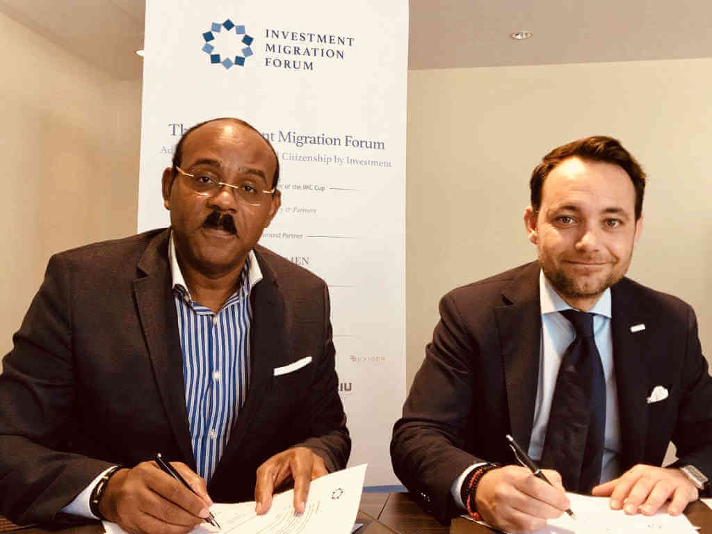 Antigua, Investment Migration Council sign agreement