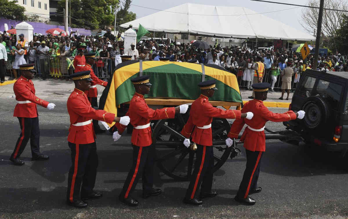 Thousands attend funeral of former Jamaican PM Edward Seaga|Thousands attend funeral of former Jamaican PM Edward Seaga
