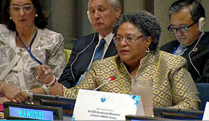 Barbados PM warns of mass migration backlash because of climate crisis