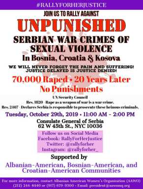 Serbian forces should be punished for wartime rape atrocities