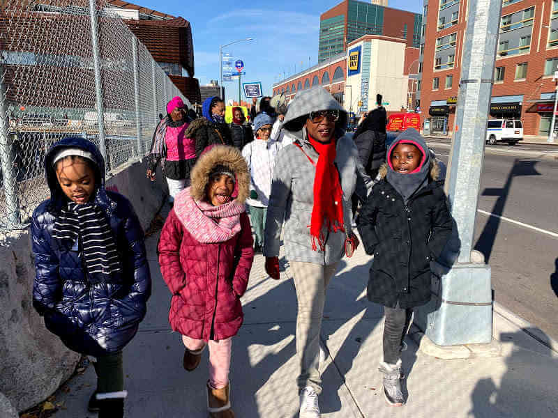 Brooklyn children, Clarke walk in support of migrant children at the border|Brooklyn children, Clarke walk in support of migrant children at the border