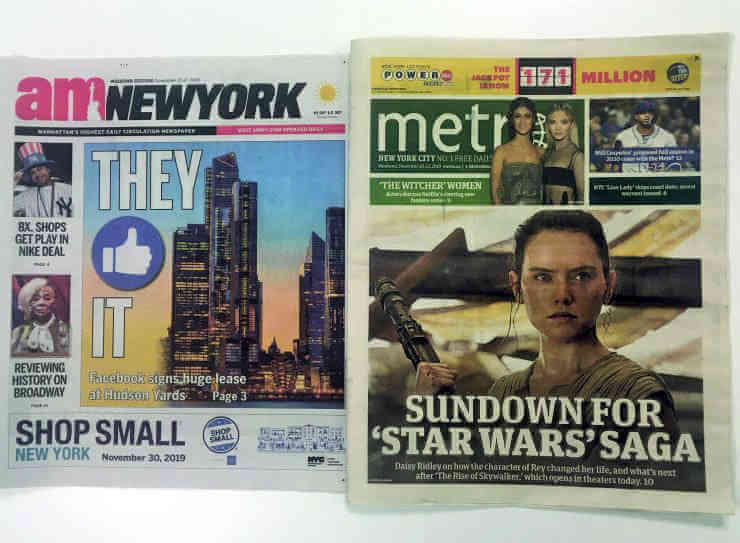 amNewYork and Metro join forces for daily giant