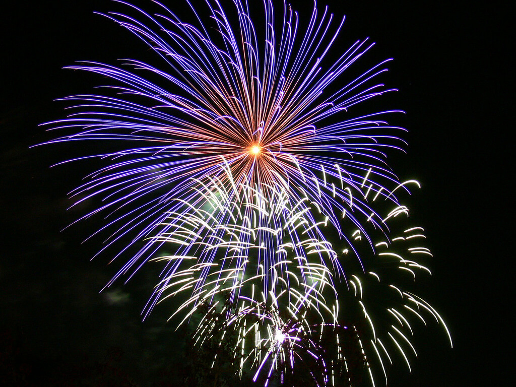 A fireworks display.