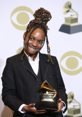 62nd Grammy Awards – Photo Room – Los Angeles, California, U.S., January 26, 2020 – Koffee poses backstage with her Best Reggae Album award for “Rapture