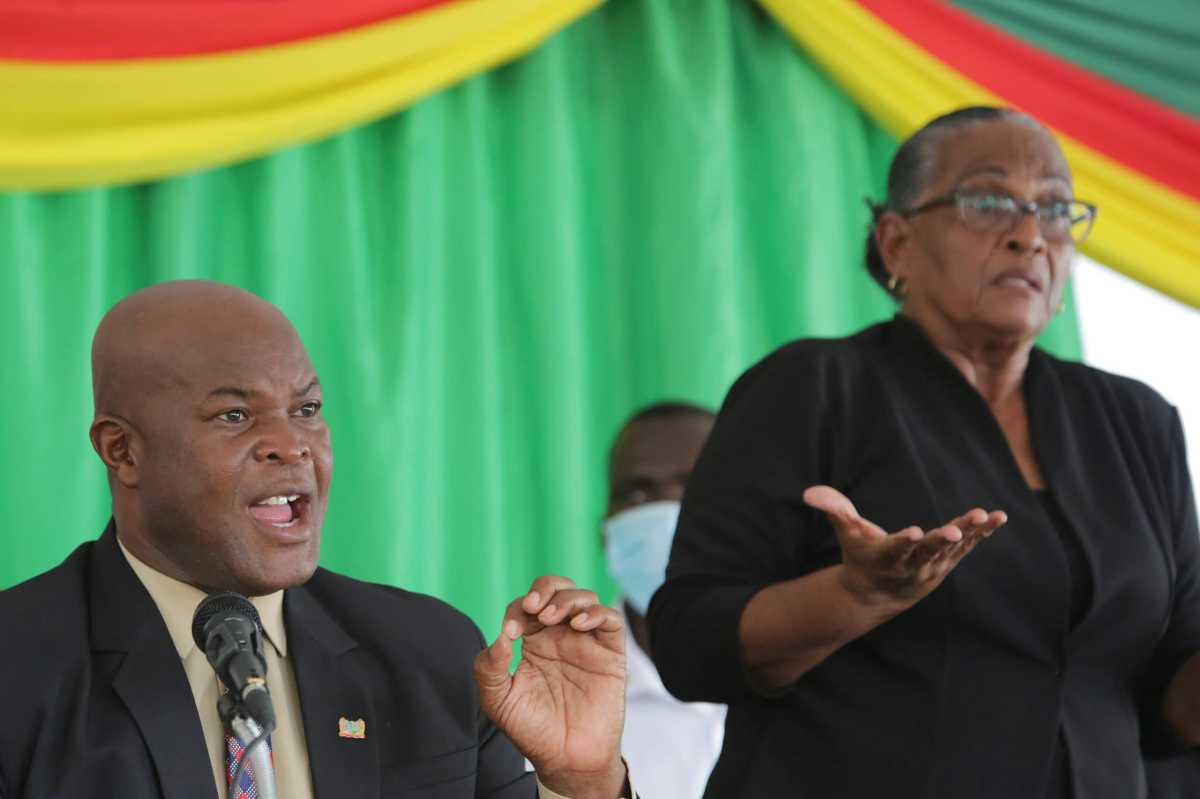 Ronnie Brunswijk speaks during a news conference after being elected as Suriname’s new Vice-President, at the National Assembly, in Paramaribo