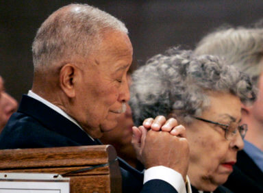 Former New York City mayor Dinkins and his wife attends funeral service for Parks in New York