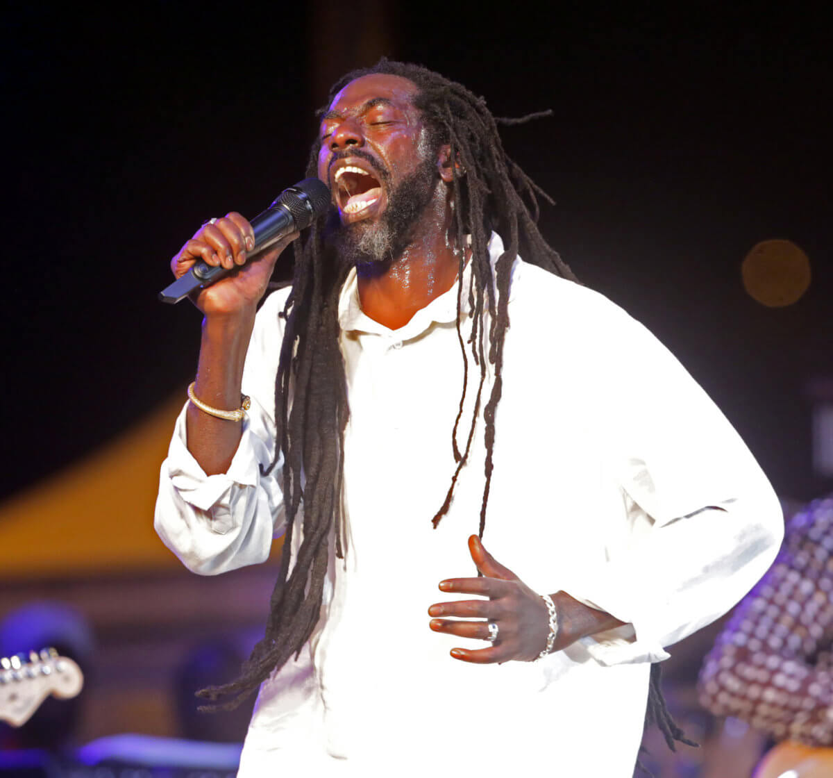 Jamaican musician Buju Banton performs at the “I Am Legend” concert at Queen’s Park Savannah, in Port-of-Spain