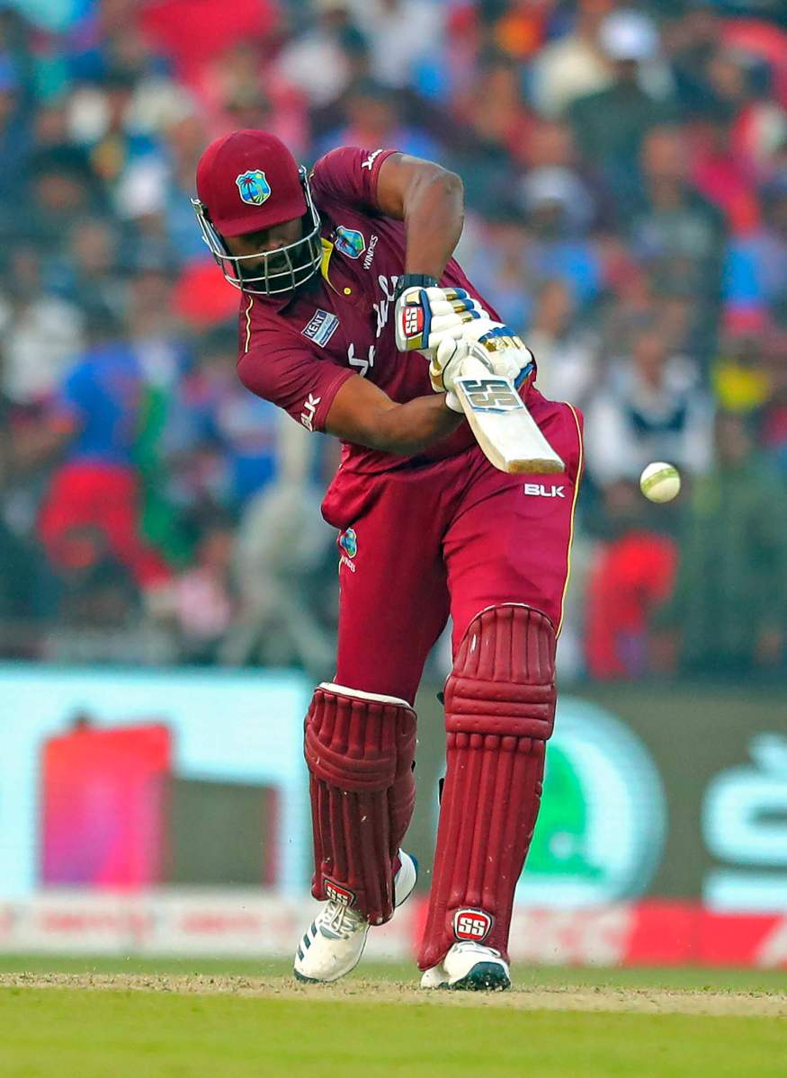 Former West Indies' captain Kieron Pollard bats during the third and final one-day international cricket match of the series between India and West Indies in Cuttack, India, Sunday, Dec. 22, 2019.