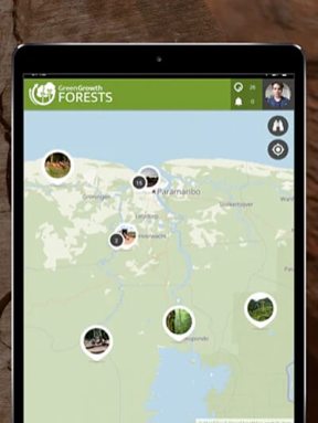 Screen shot of the Green Growth Forests app.