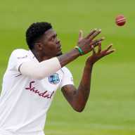 West Indies' Alzarri Joseph seen here playing against England during the second Test at the Emirates Old Trafford, Manchester, Britain on July 20, 2020.