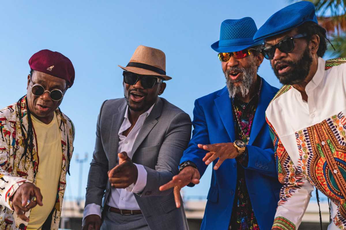 Third World band: From left, AJ Brown, Busy Signal, Norris Webb and Richard Daley.