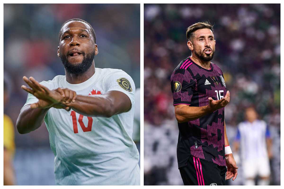 Junior Hoilett is at left with Hector Herrera at right.  CONCACAF