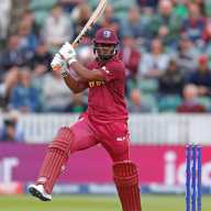 West Indies' Evin Lewis in action.