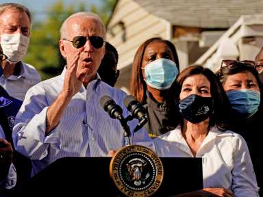 U.S. President Biden tours hurricane-affected areas in New York and New Jersey