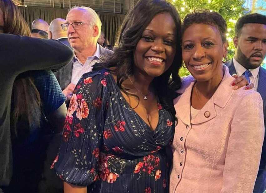 Brooklyn Democratic Party Chair Rodneyse Bichotte Hermelyn (left) and Councilmember Adrienne Adams
