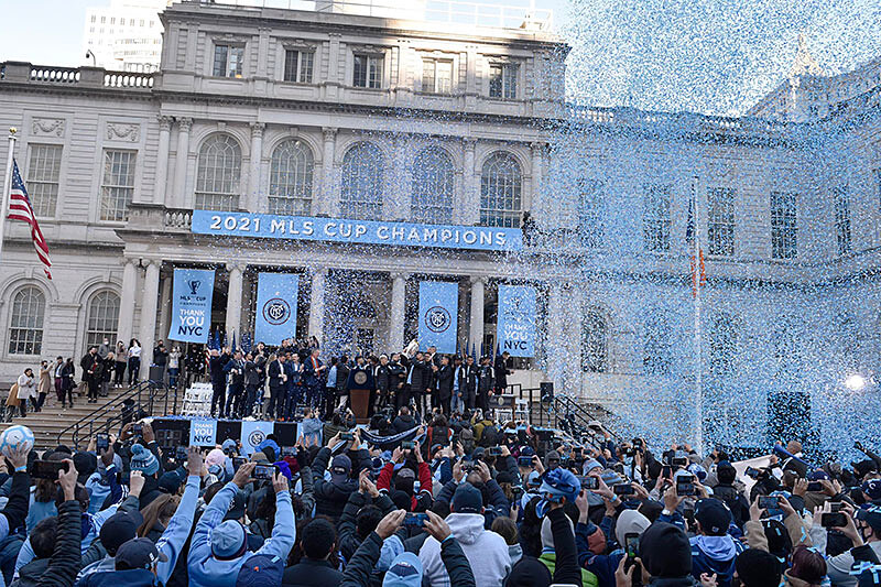 Ticker Tape at City Hall to honor NYCFC.  Office of the Mayor of New York City