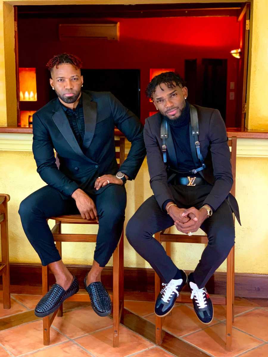 Konshens (left) teams up with Kemar Highcon in “Volcano.”  Nick