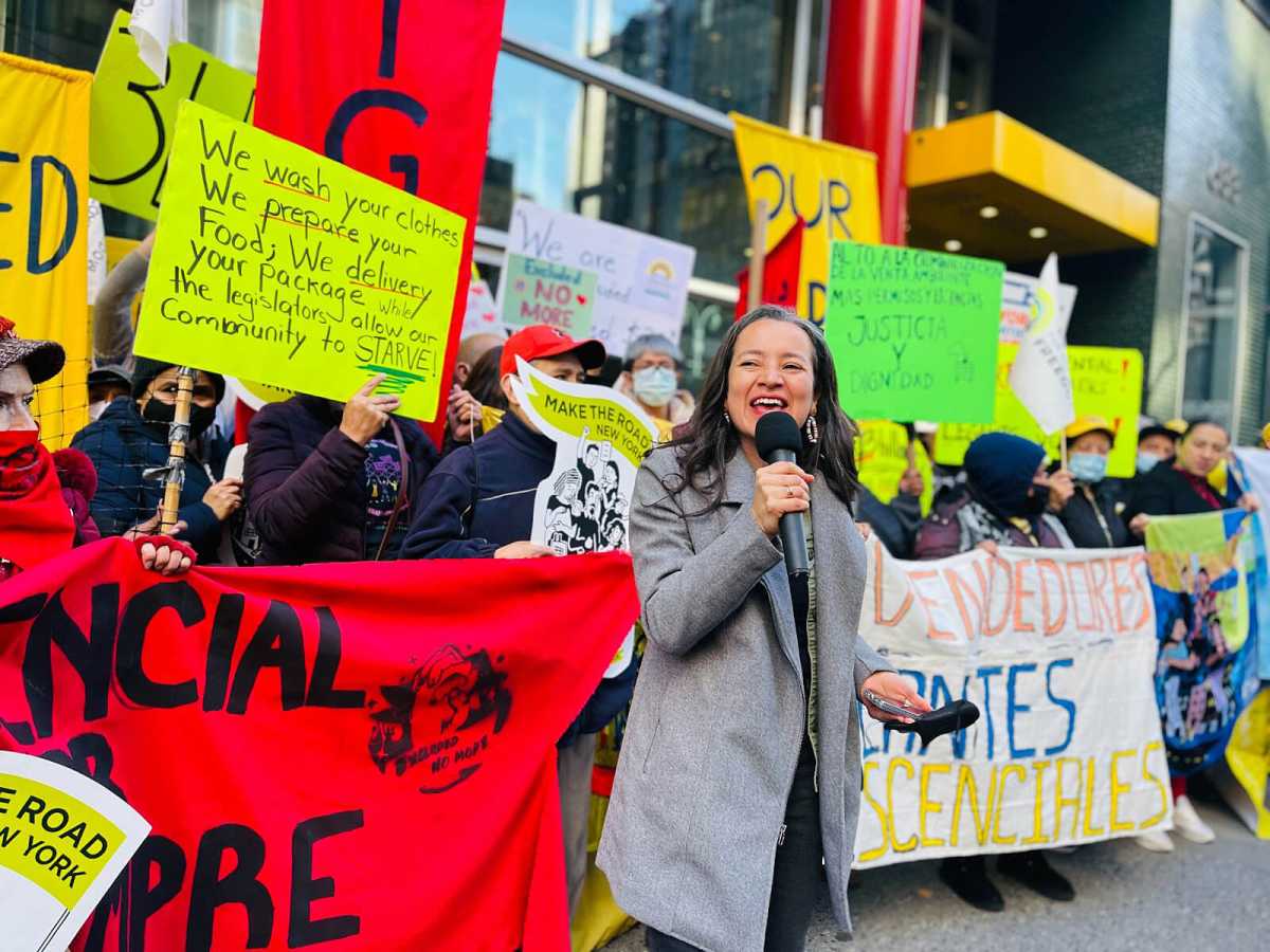 Excluded worker press for Inclusion in State Budget.   Make the Road New York