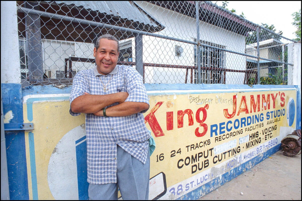 King Jammy outside his Kingston, Jamaica studio August 2000.  David Corio