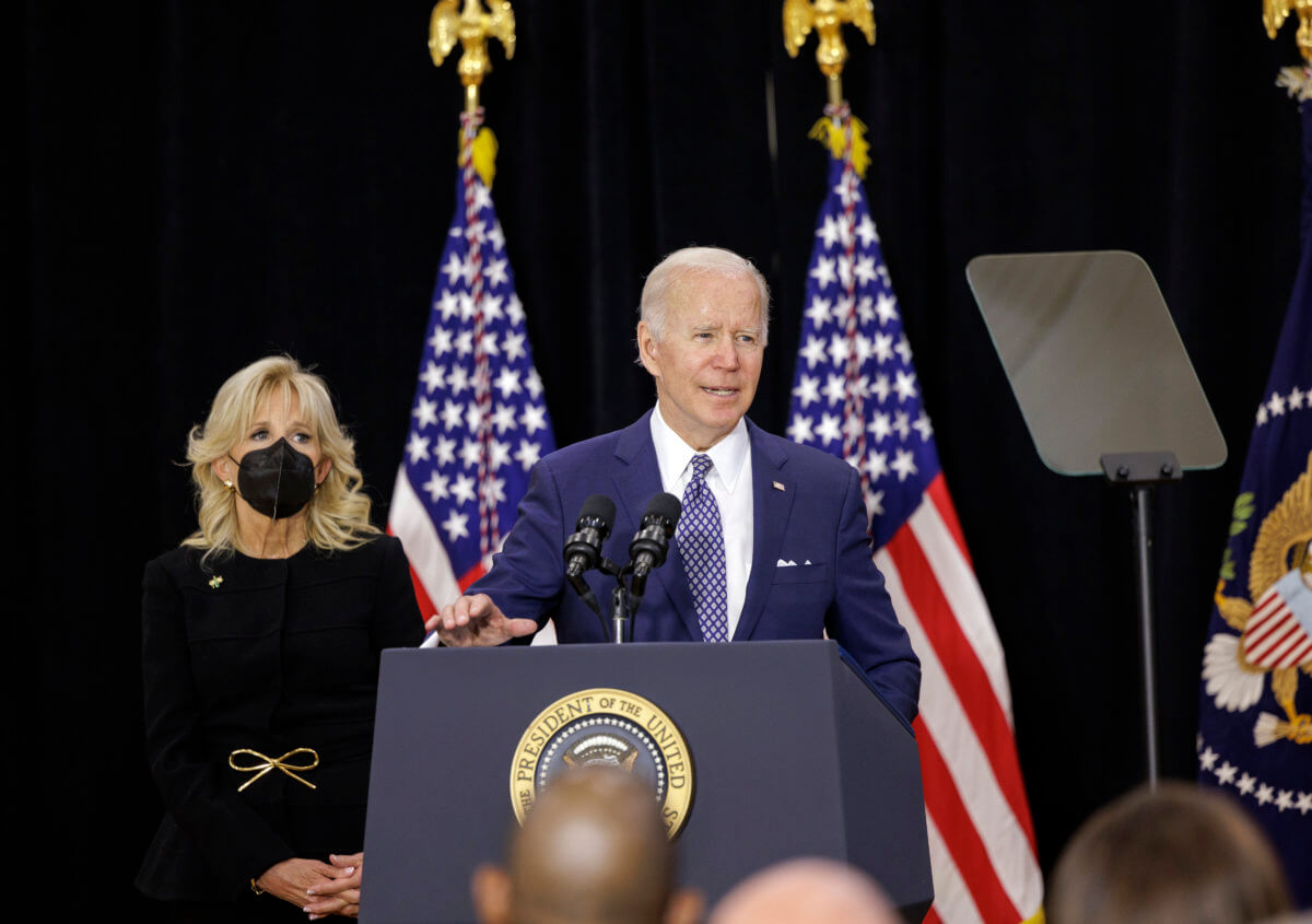 President Joe Biden addresses town hall meeting in Buffalo, New York.