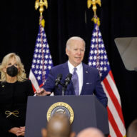 President Joe Biden addresses town hall meeting in Buffalo, New York.