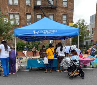 The Healthy Familes Brookdale booth at the health fair. Photo by Dawn Plummer