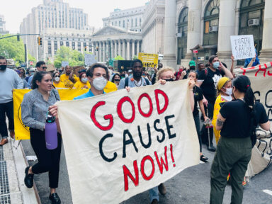 Polititians and tennants march for a ‘Good Cause.’ Housing Justice for All