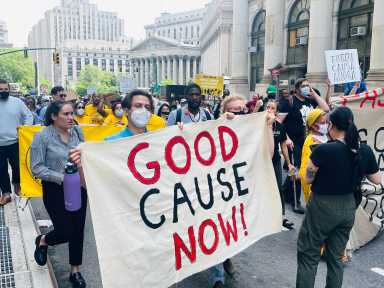 Polititians and tennants march for a ‘Good Cause.’ Housing Justice for All