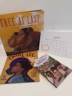Juneteenth books for kids.  Photo by Terri Schlichenmeyer