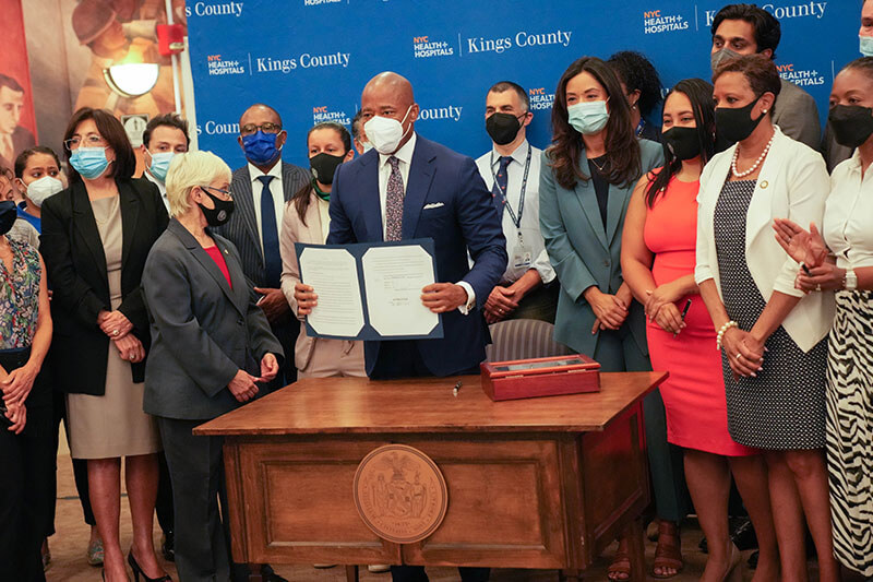 Mayor Adams signs legislation guaranteeing access to safe, affordable abortion in New York City.