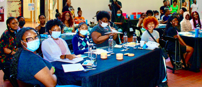Some of the participants at the Curly Code back to school session on hair in Brooklyn.